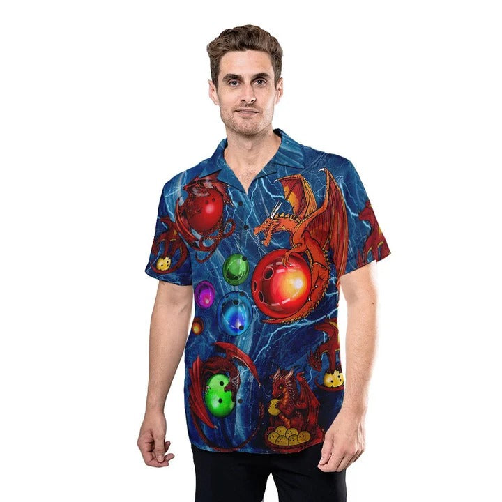 Amazing Thunder Bowling Dragon Colorful Hawaiian Shirts