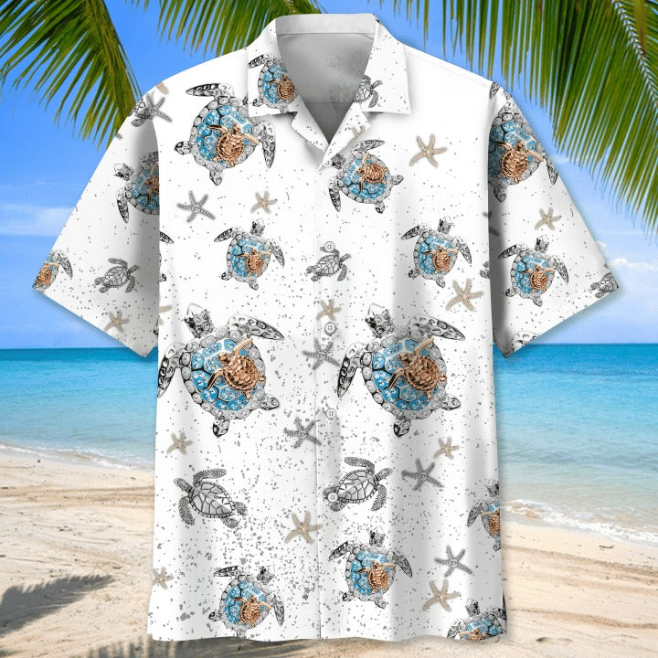 Turtle Beach Hawaiian Aloha Shirts Full Print/ Hawaiian Beach Shirt For Travel Summer/ Gift To Turtle Lovers