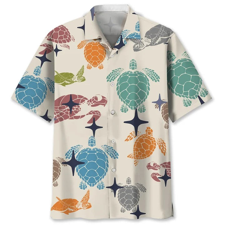 Turtle Pattern Hawaiian Shirt 3D Full Print/ Aloha Turtle Beach Shirts/ Hawaiian Shirt For Turtle Lovers