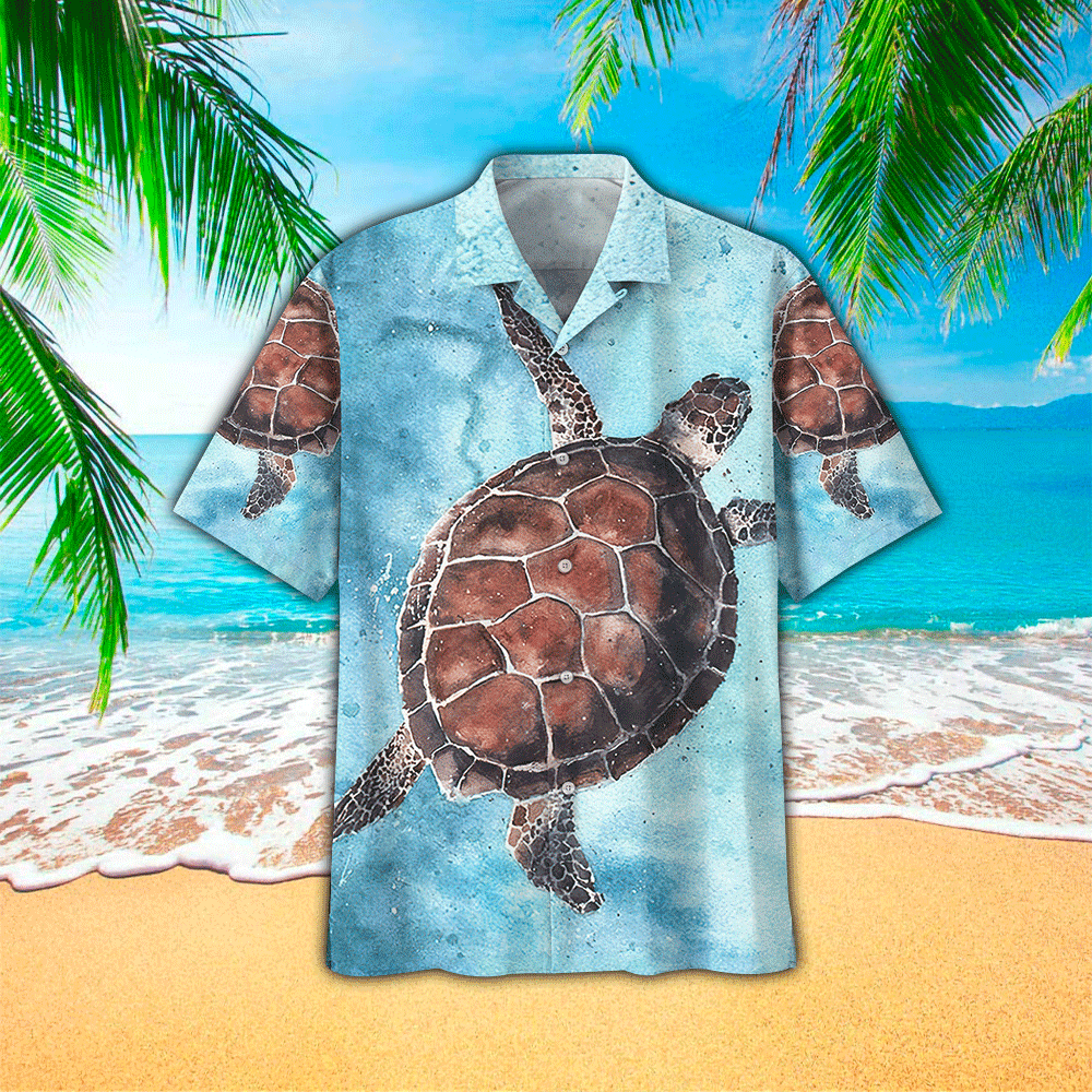 Sea Turtle Hawaiian Shirt/ Hawaiian Shirts for Men Short Sleeve Aloha Beach Shirt