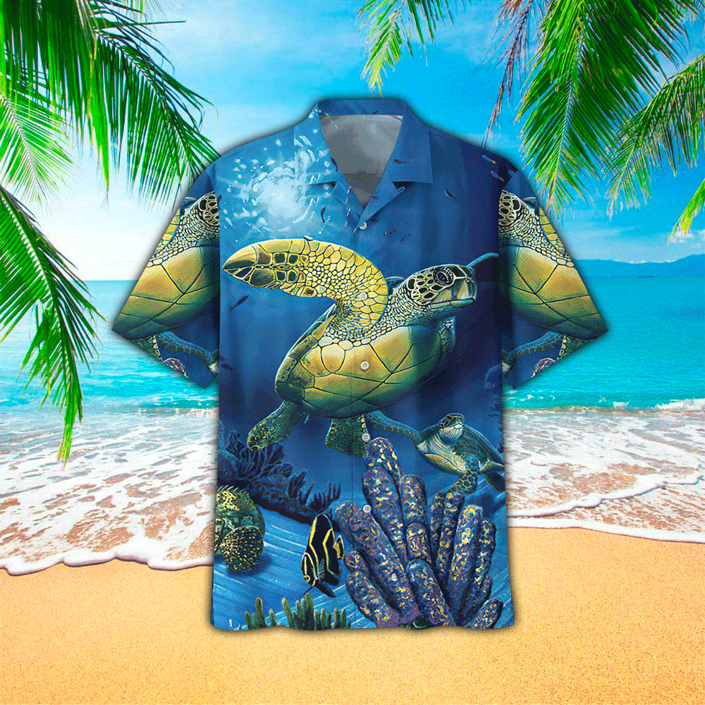 Copy of Sea Turtle Hawaiian Shirt new/ Hawaiian Shirts for Men Short Sleeve Aloha Beach Shirt