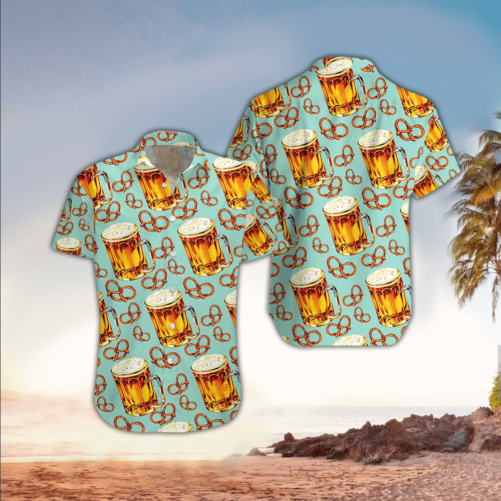 Beer floral aloha Hawaiian Shirt/ Mens Hawaiian Shirt For Beer Lover/ Hawaiian shirt for men