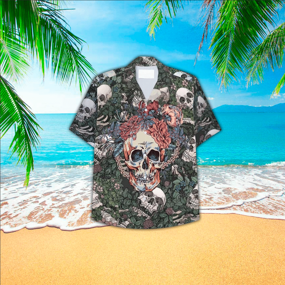 Skull Hawaiian Shirt/ Gift For Skull Lovers/ Hawaiian shirt for Men/ Women/ Adult