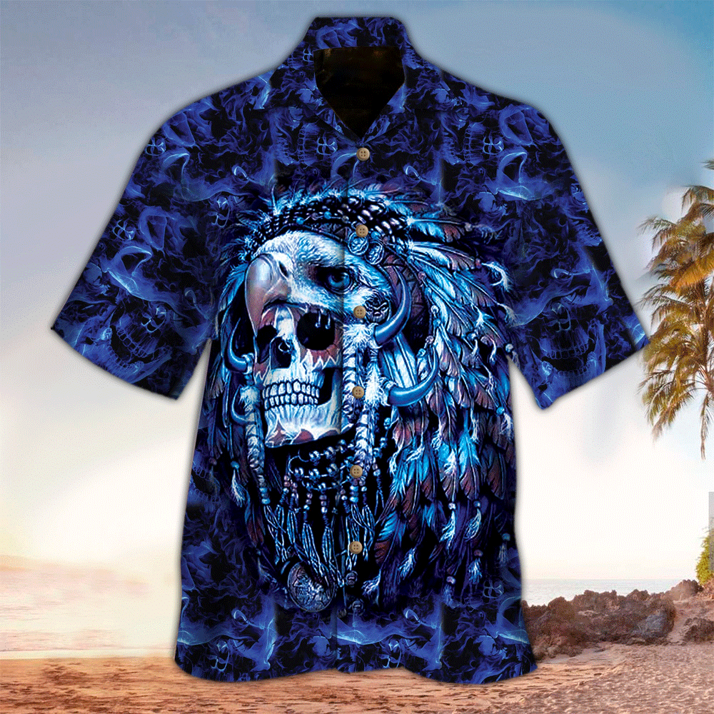 Skull Fire Hawaii Shirt/ Perfect Hawaiian Shirt For Skull Lover/ Hawaiian shirt for men