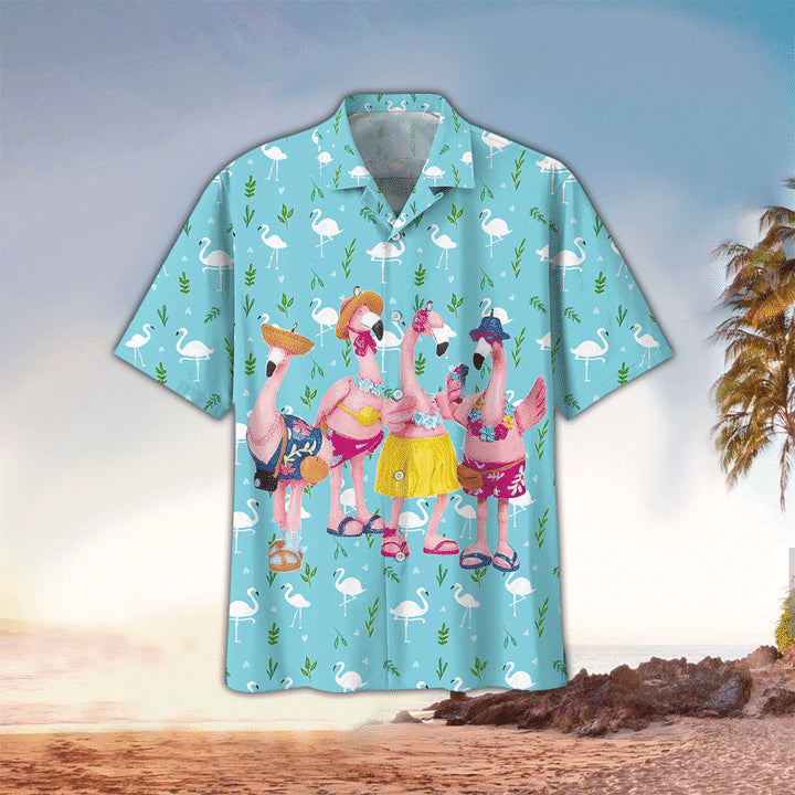 Flamingo Hawaii Shirt/ Flamingo Hawaiian Shirt For summer/ Flamingo Lovers