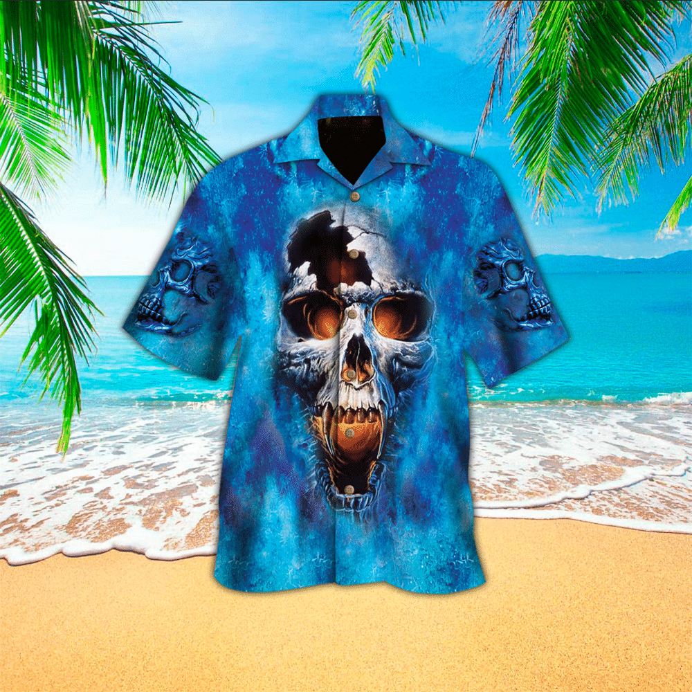 Skull Hawaiian Shirt/ Gift For Skull Lovers/ Hawaiian shirt for Men/ Women/ Adult