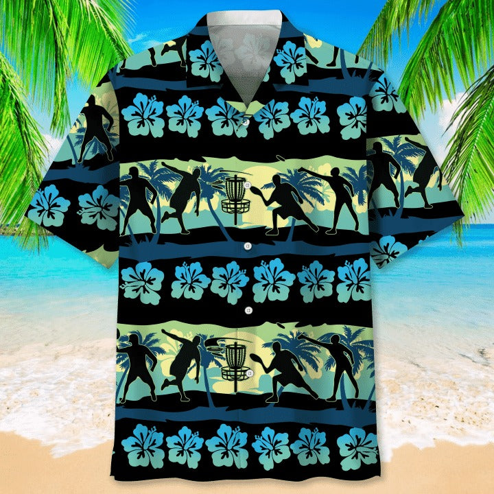 Disc Golf Nature Beach Hawaiian Shirts/ Disc Golf Hawaii Aloha Shirts Short Sleeve