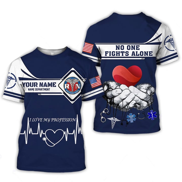 I Love Profession Heart Beat Custom Name Department Shirt/ Nurse Apparel Gift Idea For Nurse