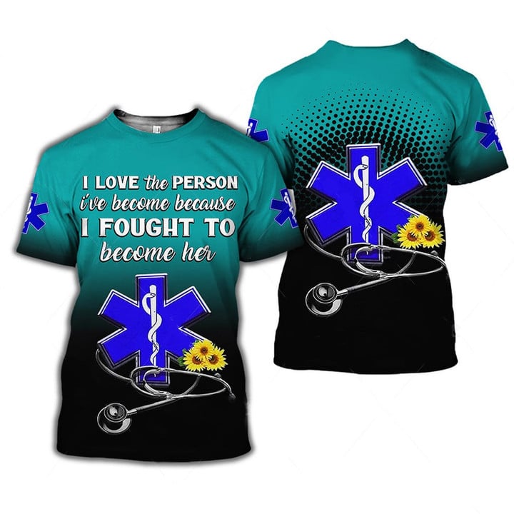 Black and Green Sunflower Nurse 3D Shirt/ Nurse Apparel Gift Idea For Nurse