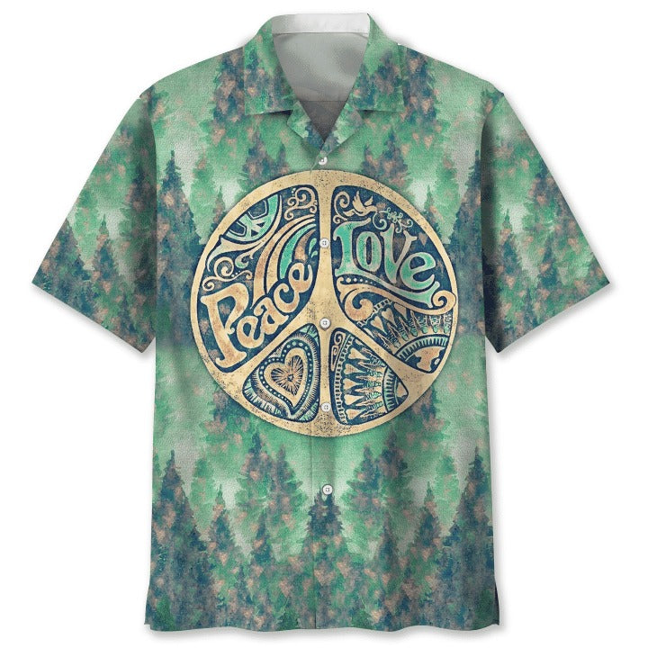 Hippie Hawaiian Shirts For Men - Hippie Button Down Mens 3D Hawaiian Shirts Short Sleeve Series