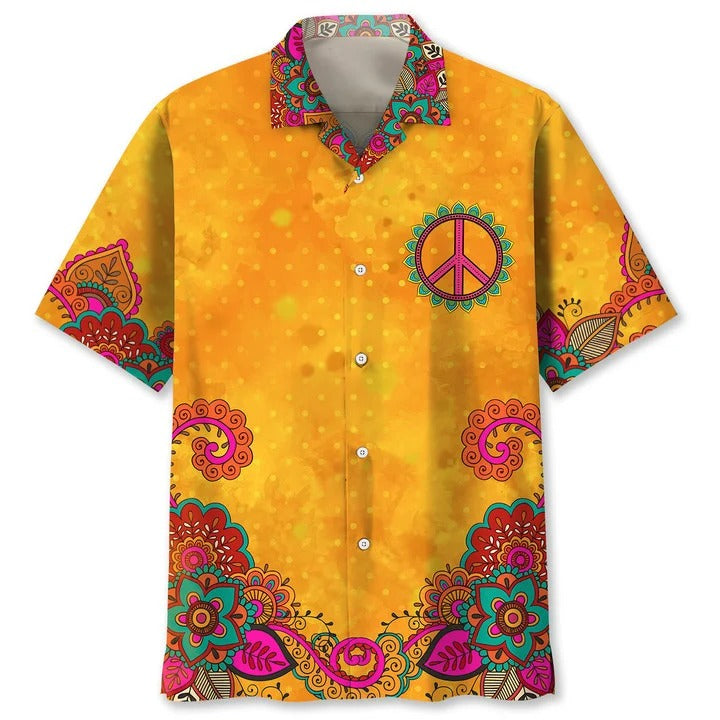 Hippie Abstract Hawaiian Shirts For Men And Woman/ Summer Aloha Beach Shirt/ Hippie Hawaiian Shirt
