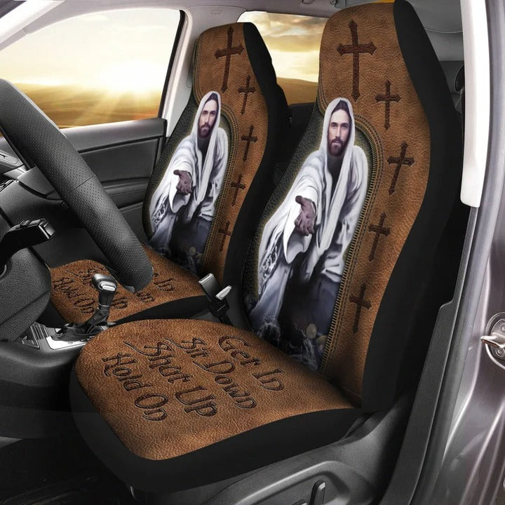 Jesus Christian Front Car Seat Cover Get In Shut Up
