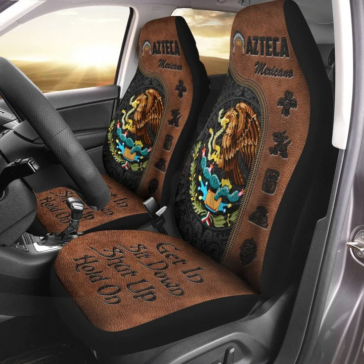 Mexico Azteca Hold on Funny Car Seat Covers Universal Fit