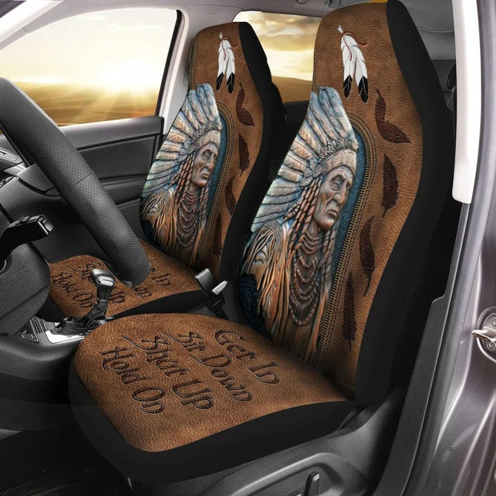 Native American Chief Funny Car Seat Covers Universal Fit