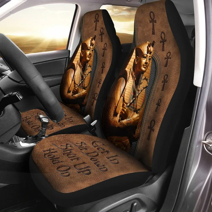 Egypt Pharaoh Get In Sit Down Cute Front Car Seat Covers Universal Fit