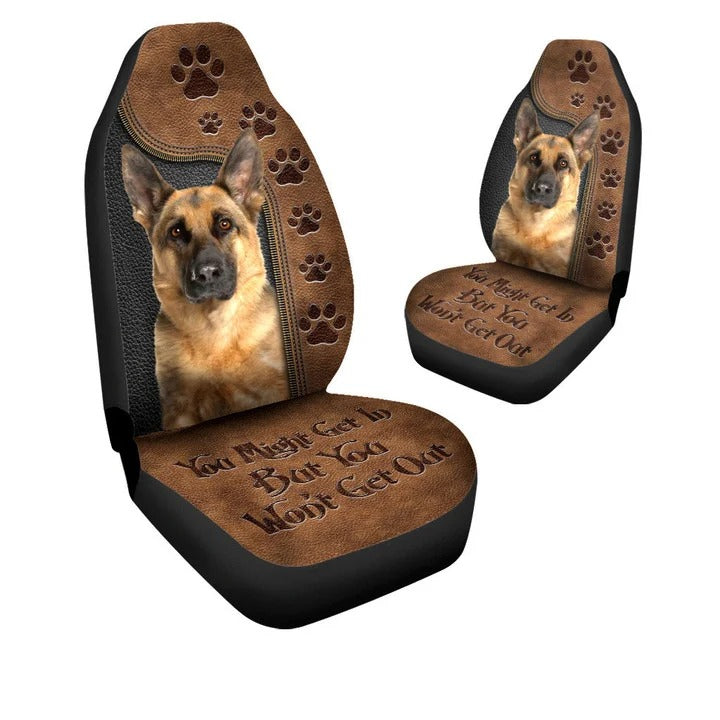 German Shepherd You Wont get out Funny Car Seat Covers Universal Fit