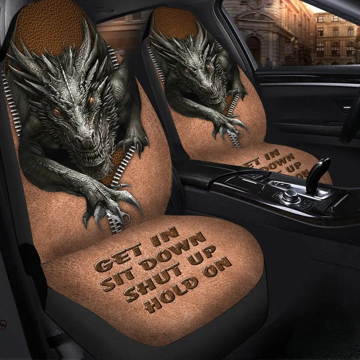 3D All Over Printed Dragon Car Seat Cover Sit Down Hold On