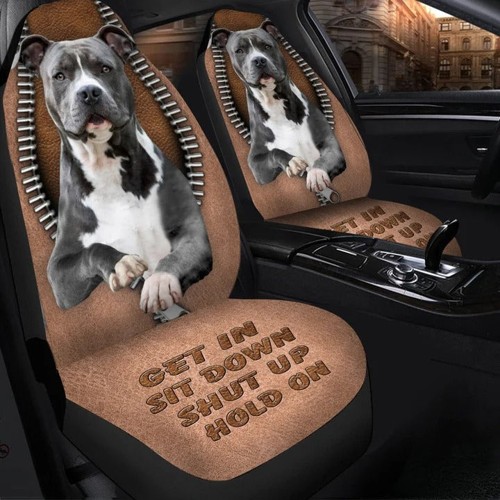 Staffordshire Sit Down Hold on Funny Car Seat Covers Universal Fit