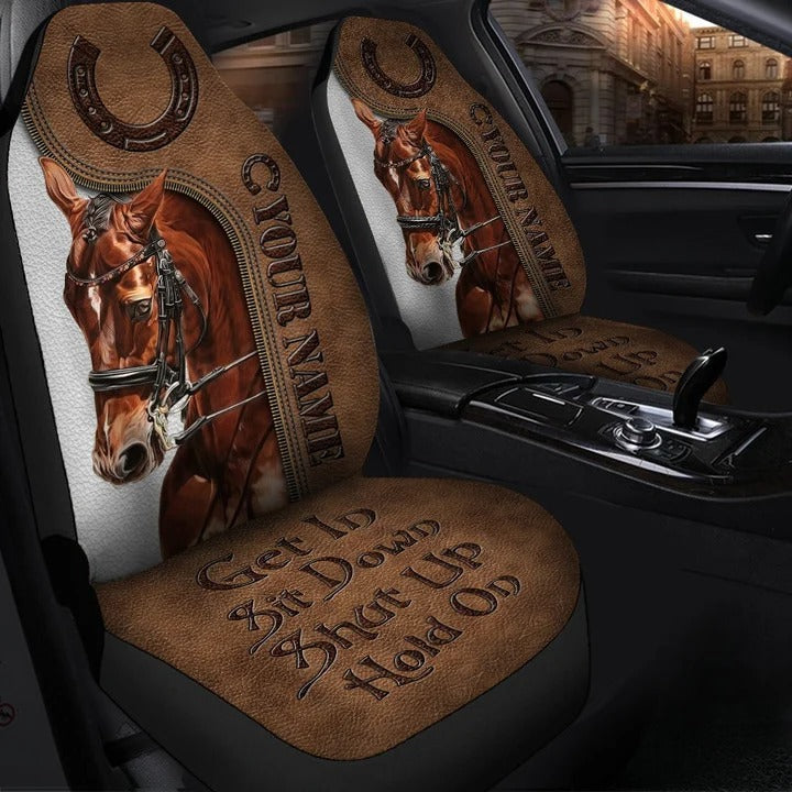 Customized Horse Car Seat Cover Leather Pattern