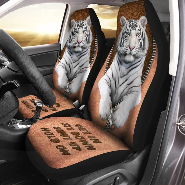 White Tiger 3D All Over Print Car Seat Cover