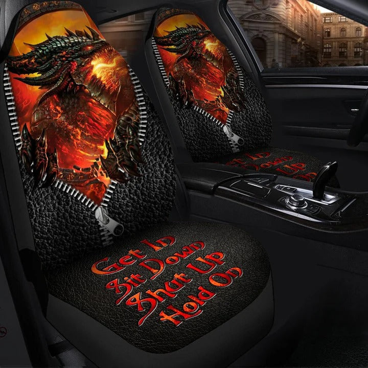 Dragon Hold on Red Version Car Seat Covers Universal Fit