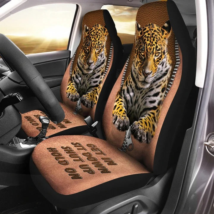 Jaguar Funny Car Seat Covers Universal Fit Get In Sit Down Hold On
