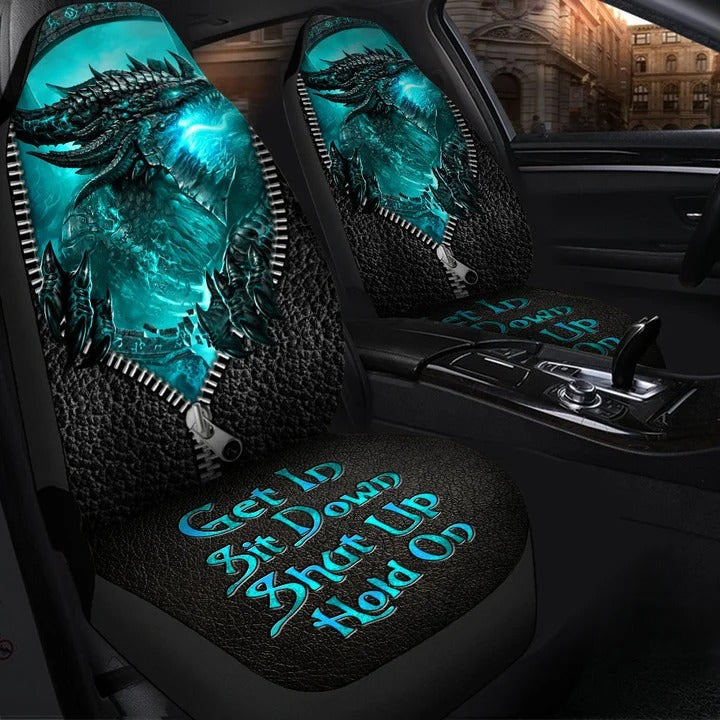 Dragon Get In Sit Down Teal Version Auto Front Seat Covers Universal Fit