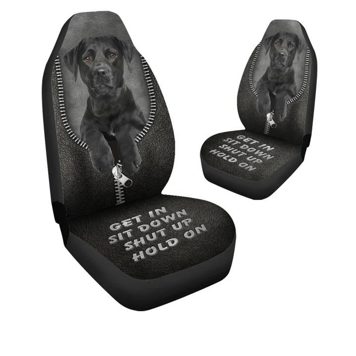 Black Labrador Car Seat Cover Get In Sit Down Dog Carseat Covers