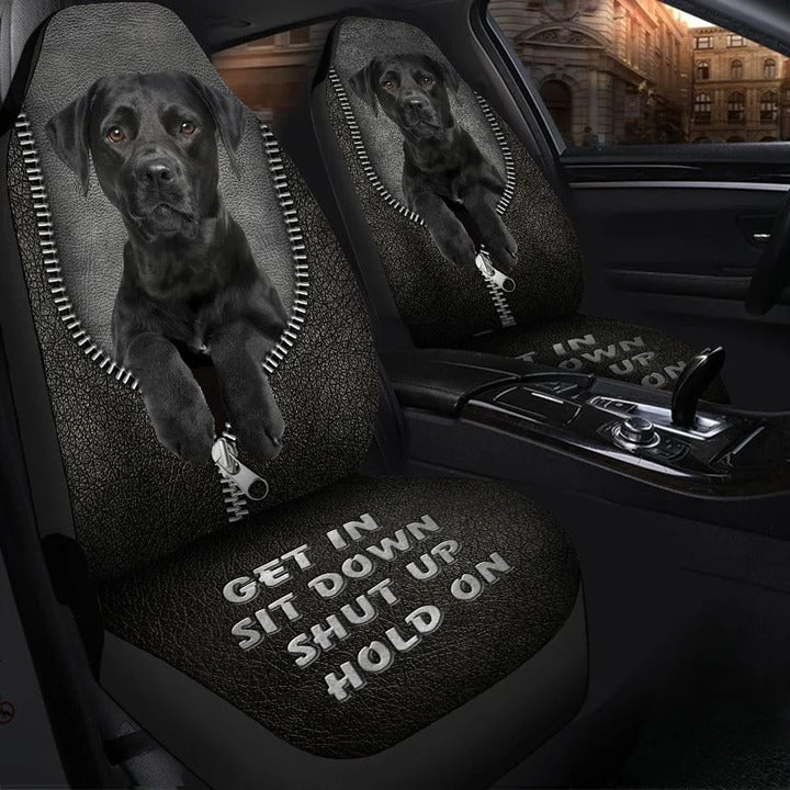 Black Labrador Car Seat Cover Get In Sit Down Dog Carseat Covers