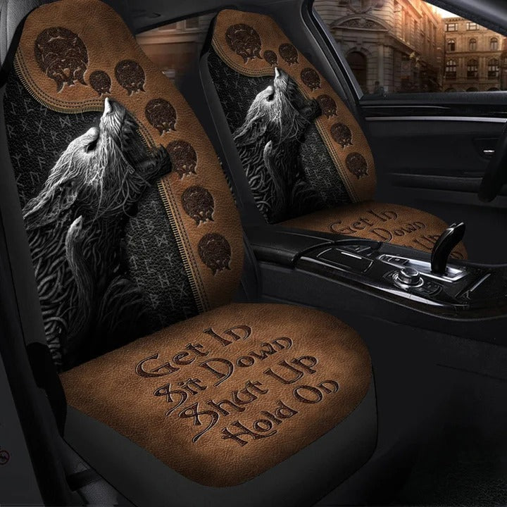 Viking Fenrir Get In Sit Down Hold on Car Seat Covers Universal Fit
