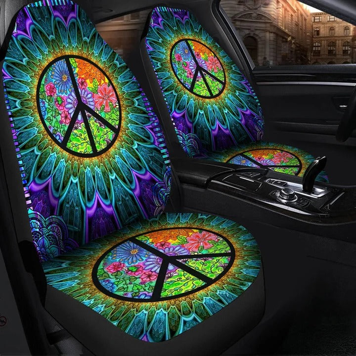 Hippie Front Car Seat Cover/ 3D Full Printed Hippie Auto Carseat Protector