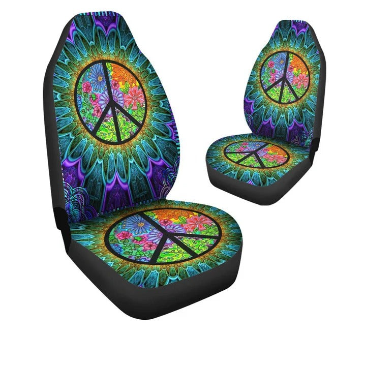 Hippie Front Car Seat Cover/ 3D Full Printed Hippie Auto Carseat Protector
