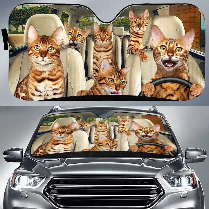 Bengal Cats Auto Car Sunshade