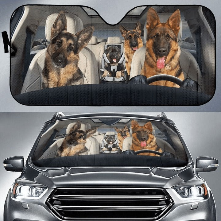 German Shepherd Dog Family Car Sunshade