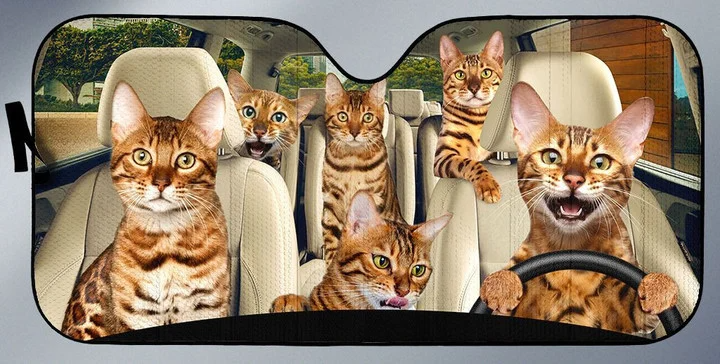 Bengal Cats Auto Car Sunshade