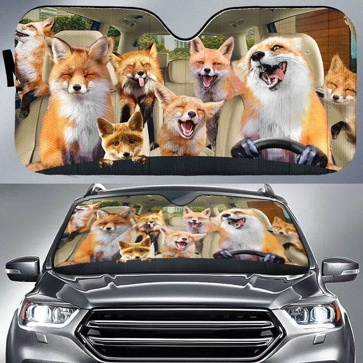 Funny Fox Auto Car Sunshade