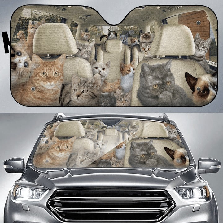 Cats All Family Car Sunshade/ Cat Car Sun Shade Windshield