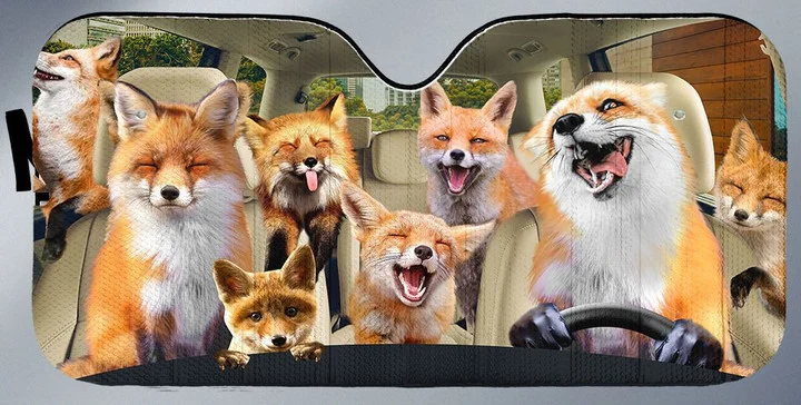 Funny Fox Auto Car Sunshade