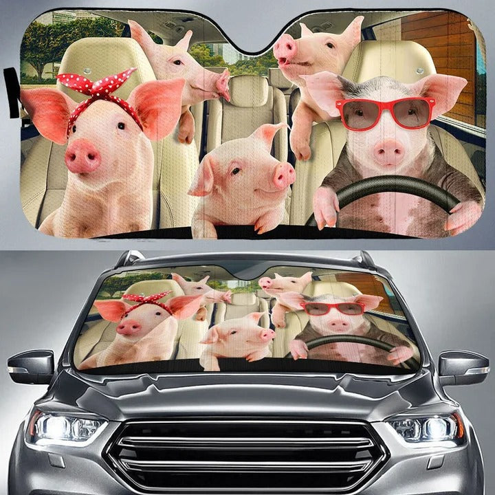 Pigs Picnic Auto Car Sunshade/ Funny Car Sun Shade Windshield