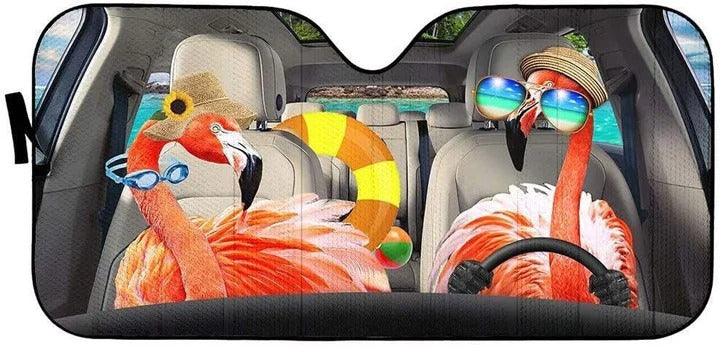 Happy Flamingo Car Sunshade Limited/ Flamingo Auto Sun Shade For Windshield