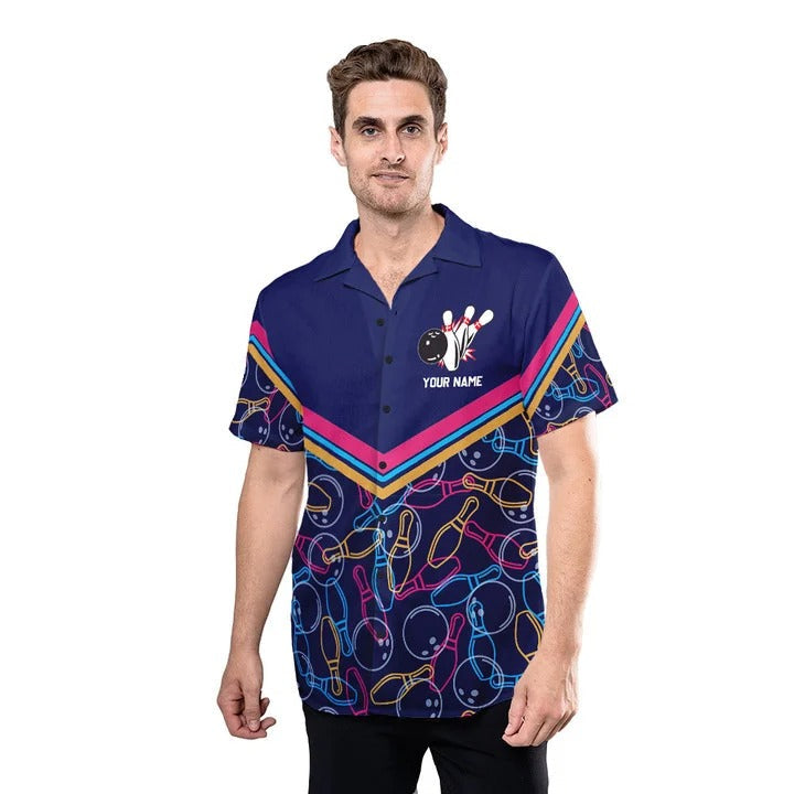 Custom Name Bowling Hawaiian Shirt For Men And Women/ Bowling Hawaii Shirt Custom