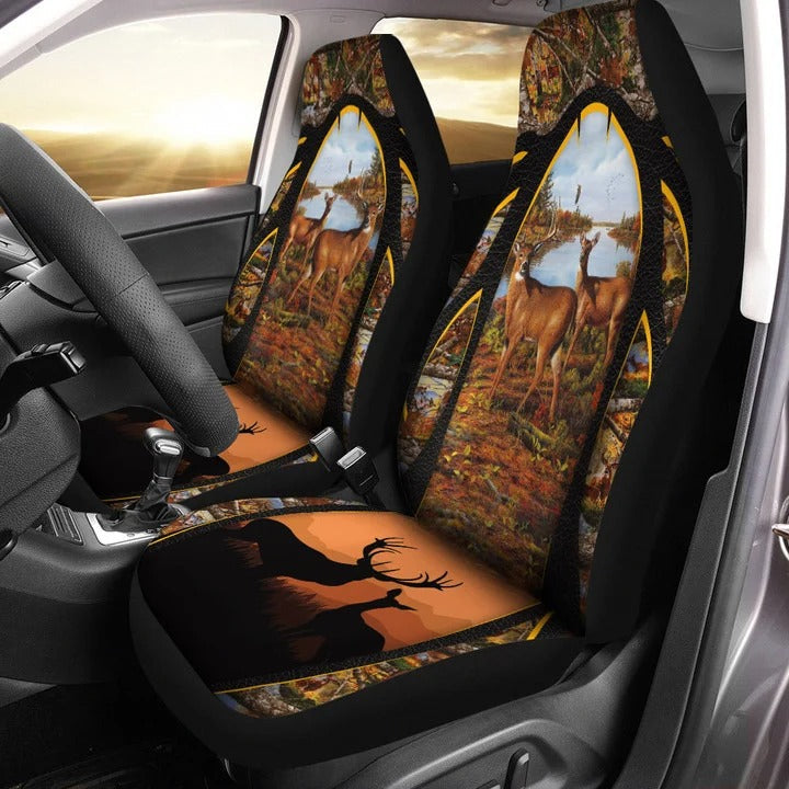 3D All Over Printed Love Deer Car Seat Protectors/ Women Men Car Seat Cover