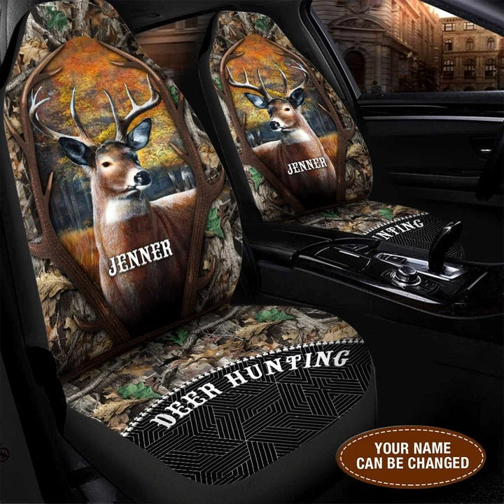 Personalized With Name Deer Hunting Front Carseat Cover/ Seat Cover For Auto