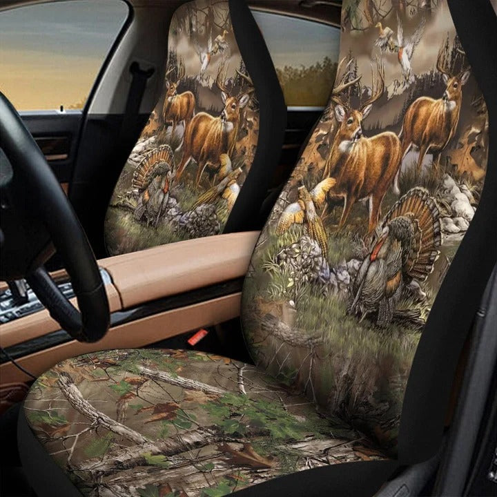 Hunting Lover Front Car Seat Cover/ Car Decor For Hunter/ Hunting Auto Seat Protector