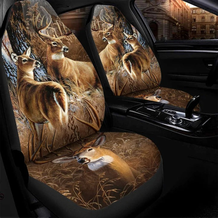 Deer Car Seat Cover For Men Women/ Love Deer Front Seat Cover For Auto/ Deer Lover Gifts