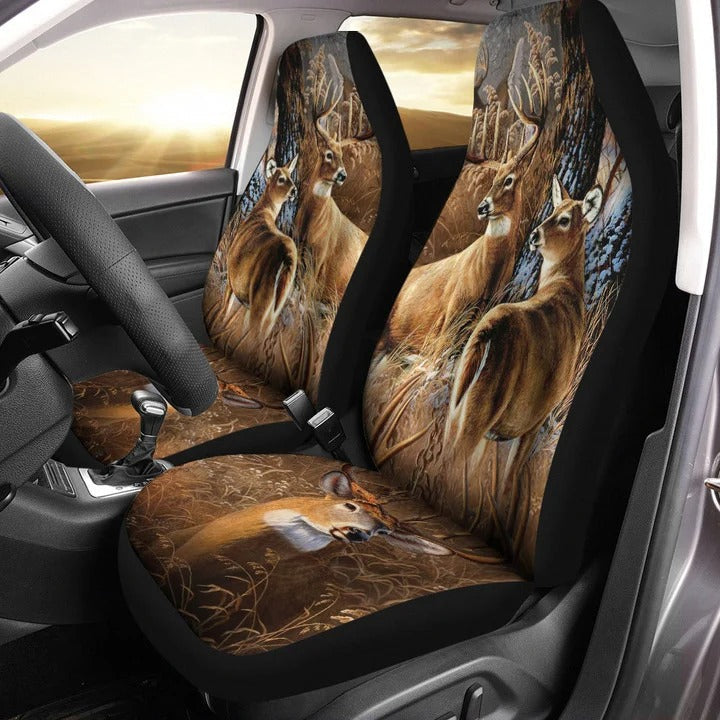 Deer Car Seat Cover For Men Women/ Love Deer Front Seat Cover For Auto/ Deer Lover Gifts