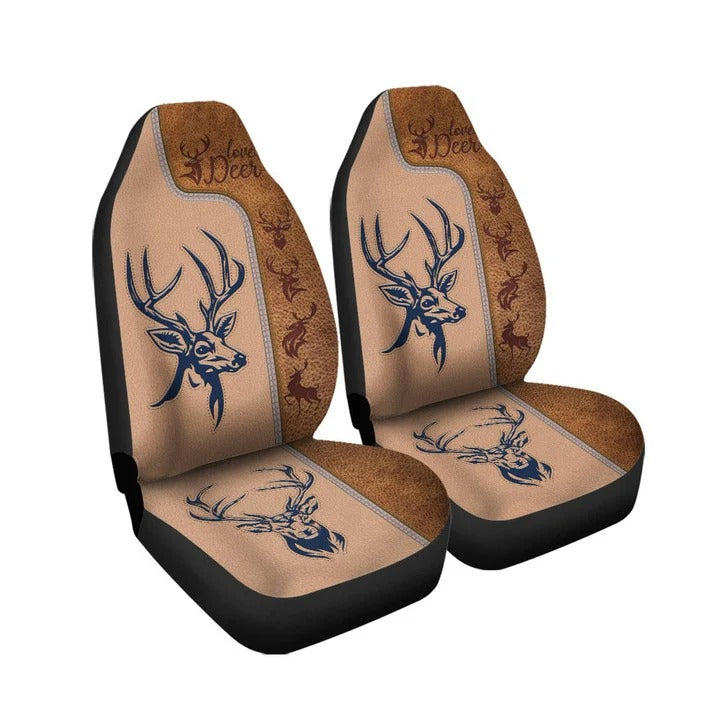 Love Deer Car Seat Covers/ All Over Printed Deer Front Seat Cover For Cars