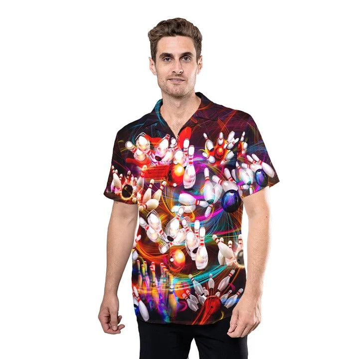 Unique Bowling Hawaiian Shirt/ Best Hawaiian Shirt Bowling Pattern/ Present on Bowling Day