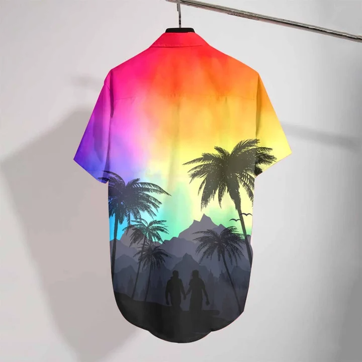 Beach Shirt Lgbt Pride Hawaiian 3D Men Shirt For Lgbt Community/ Queer Lgbt/ Lgbt History Month