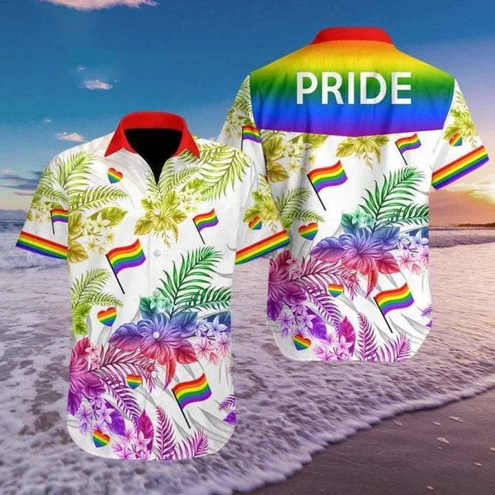 Beach Shirt Hawaiians Lgbt Pride 3D/ Aloha Shirt